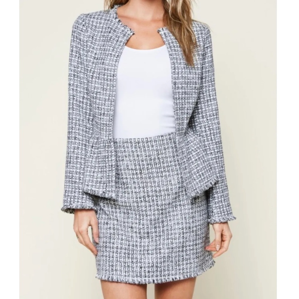 Tweed Suit Jacket and Skirt Set